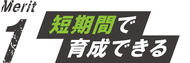 短期間で育成できる